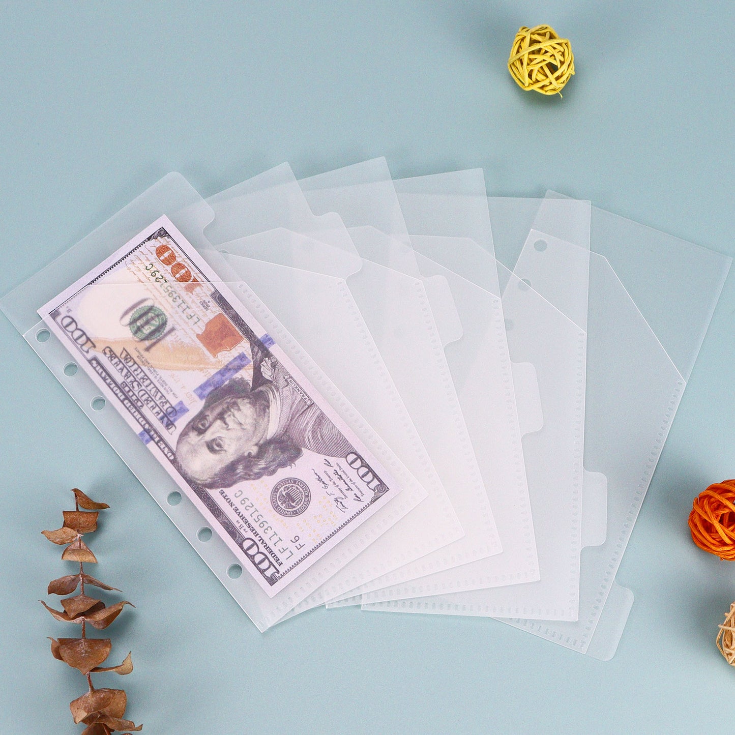 Plastic A6 Cash envelopes 5pcs per set