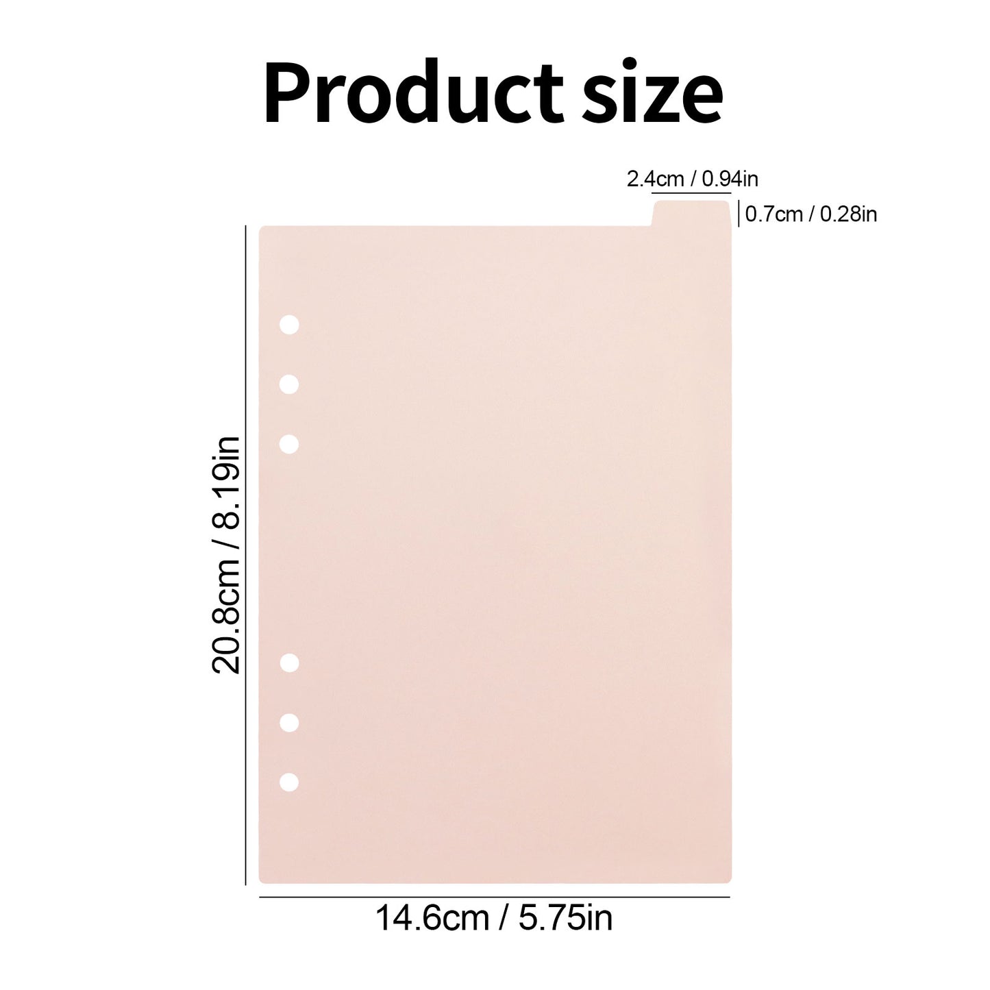 Pink Top Tab A5 Binder Dividers