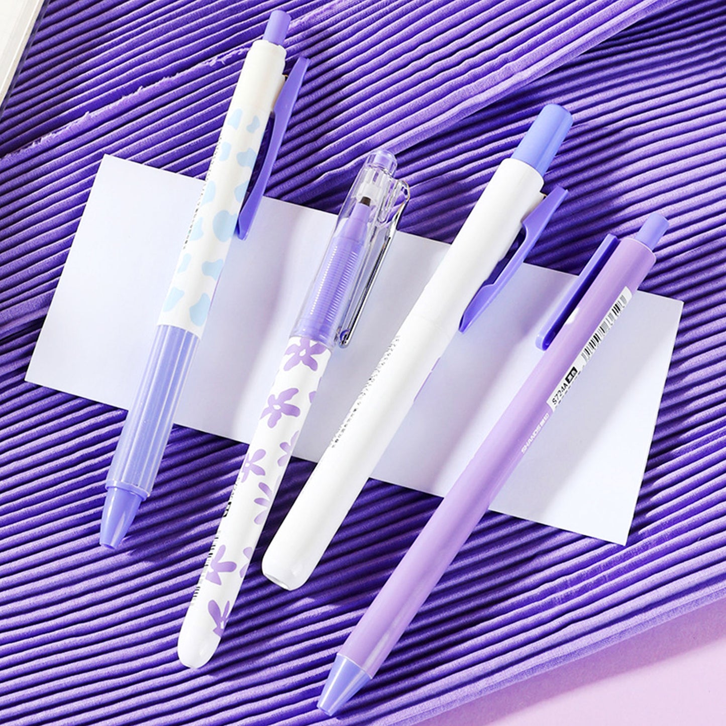 Blue Purple 3 Gel Pen And Highlighter Pen Set
