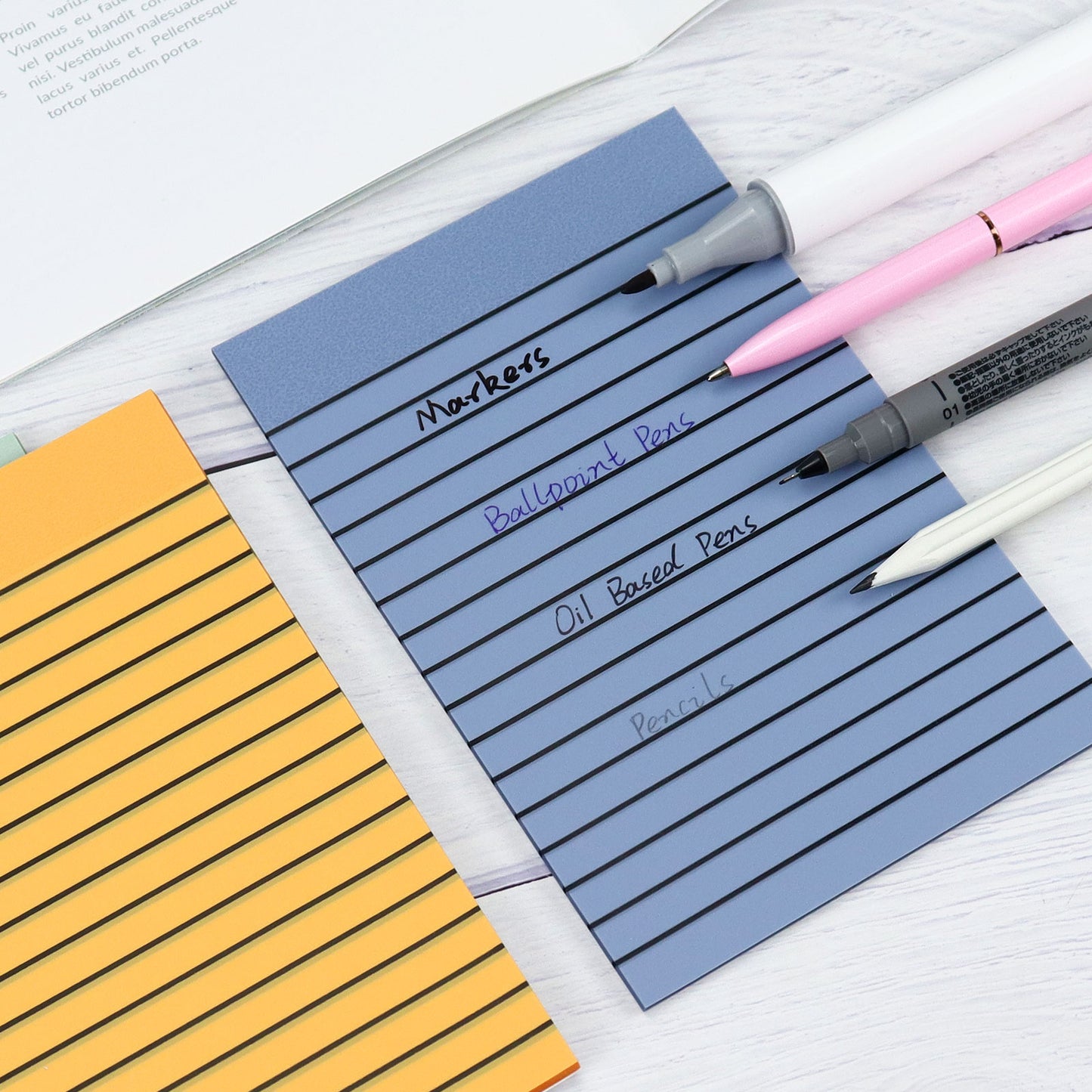 5 Colors Big Size Lined Transparent Sticky Notes