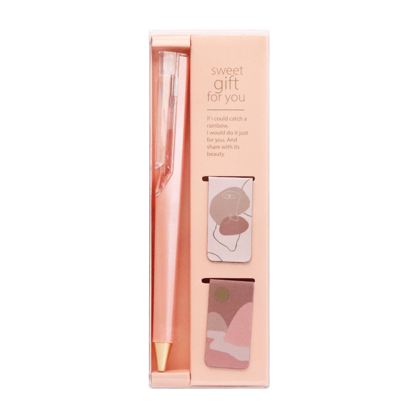 Pink Gel Pen With Bookmark Gift Set